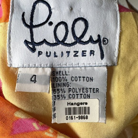 Lilly Pulitzer Dress Womens 4 Giraffe Print Pink Yellow Orange mini strapless - Picture 2 of 8